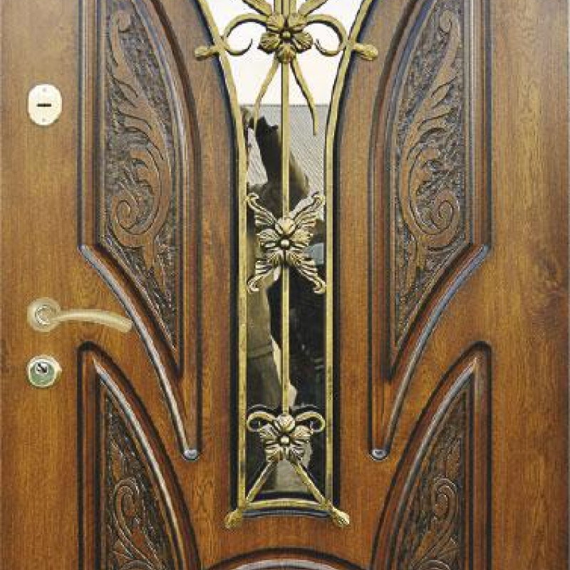 Двері вуличні, модель 57 PRESTIGE, ковка, склопакет, VINORIT,