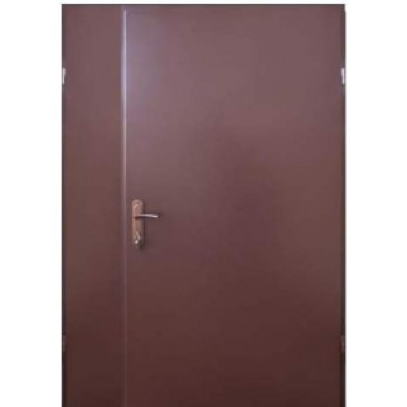 Двері металеві полуторні, Qdoors. Технічні. Колір коричнева шагрень RAL 8017 1200