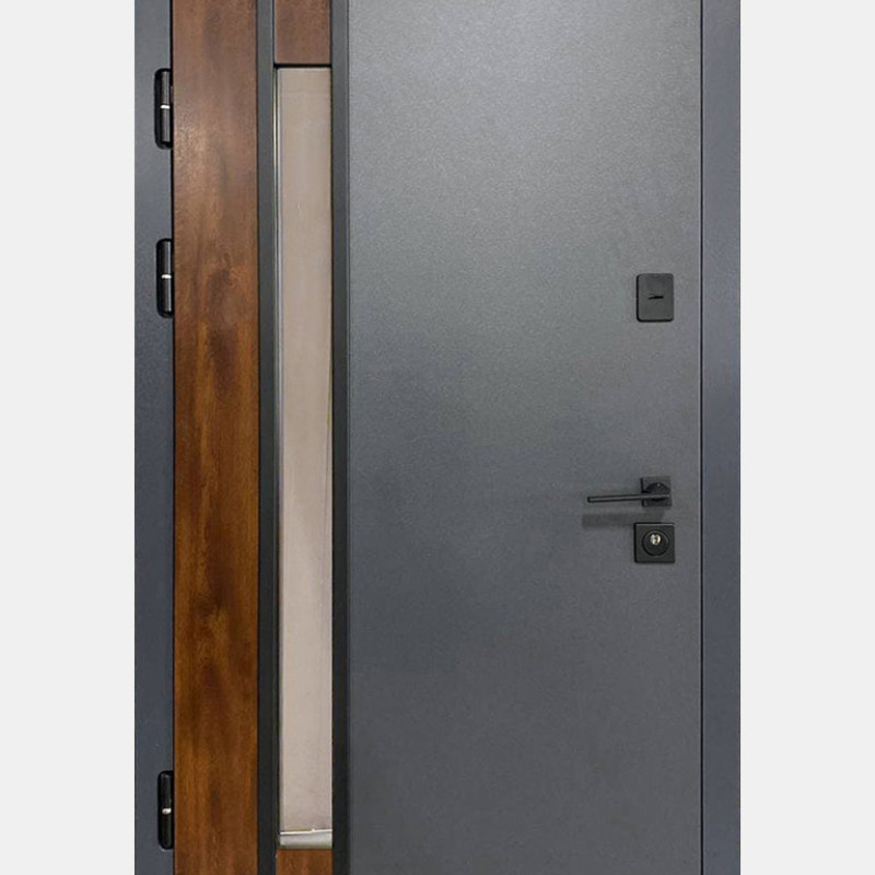 Двері вуличні, модель Thermo Steel Standart 22-07, 2 замка, одинарні, склопакет