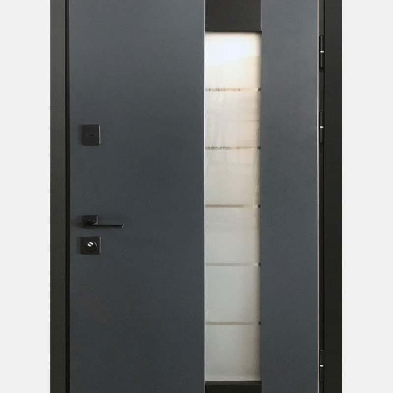 Двері вуличні, модель Thermo Steel Premium 22-12 lux, 2 замка, одинарні, склопакет