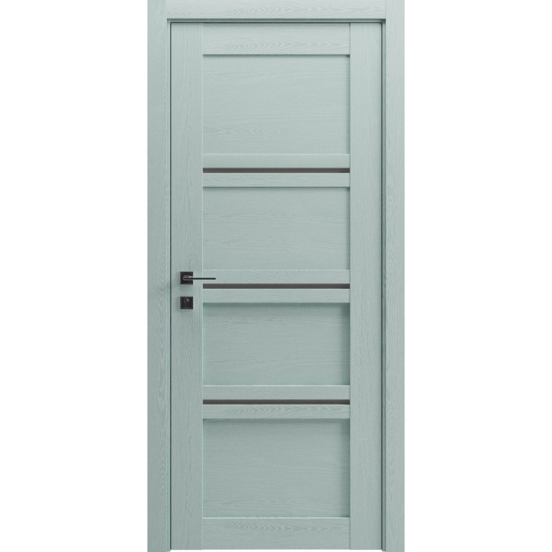 Двері колекції Modern модель Quadro ПГ (з вставкою зі скла, Сосна браш мигт