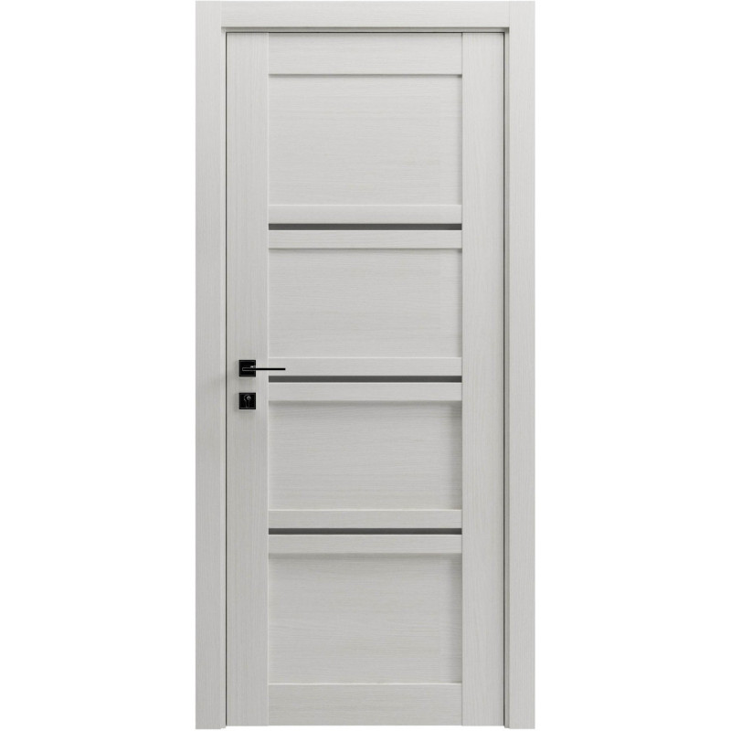 Двері колекції Modern модель Quadro ПГ (з вставкою зі скла, Сосна крем