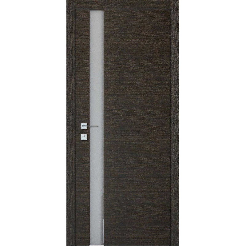 Двері колекції Modern модель Flat ПГ (з вставкою зі скла), Графіт