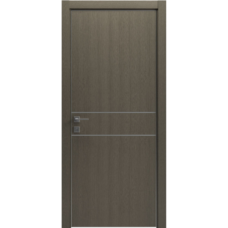 Двері колекції Modern модель Flat 01 Alum, Сірий дуб
