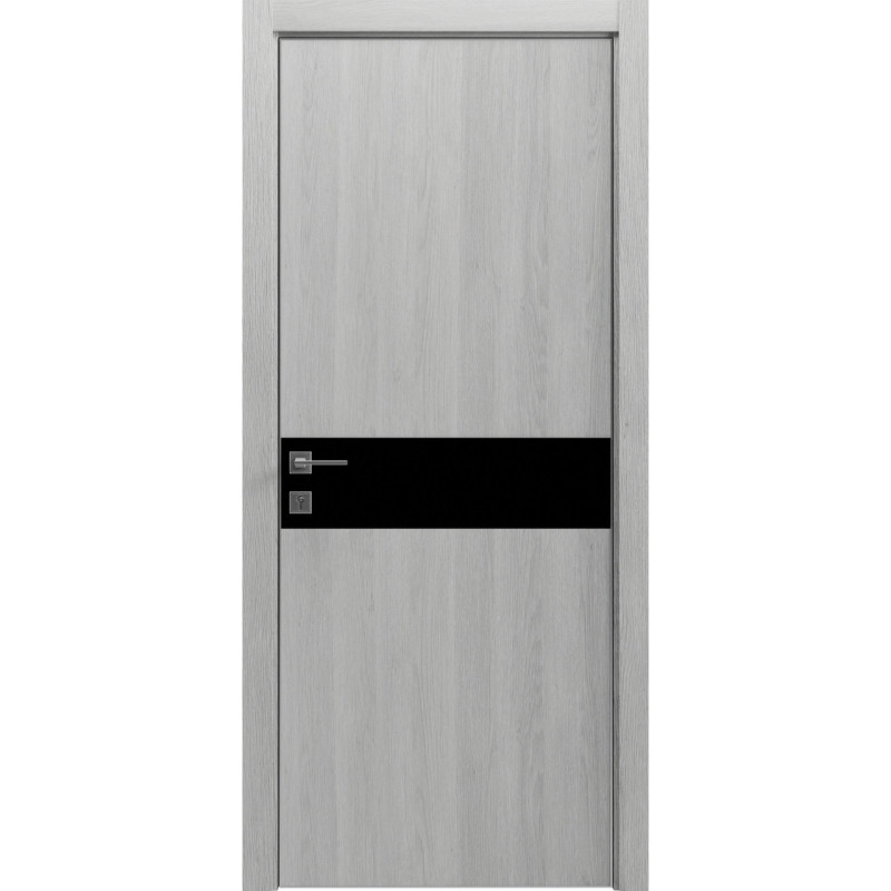 Двері колекції Modern модель Flat 02 Alum (з вставкою зі скла) Дуб сонома