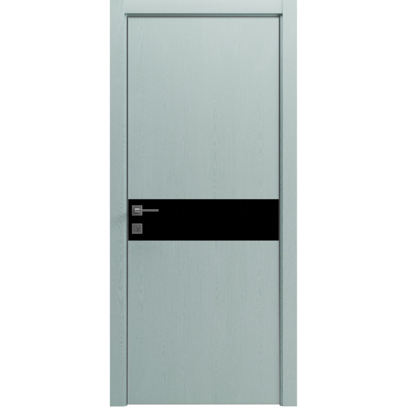 Двері колекції Modern модель Flat 02 Alum (з вставкою зі скла) Сосна браш мигт