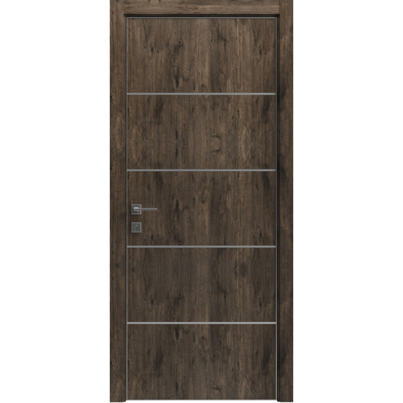Двері колекції Modern модель Flat 03 Alum, Темна акація