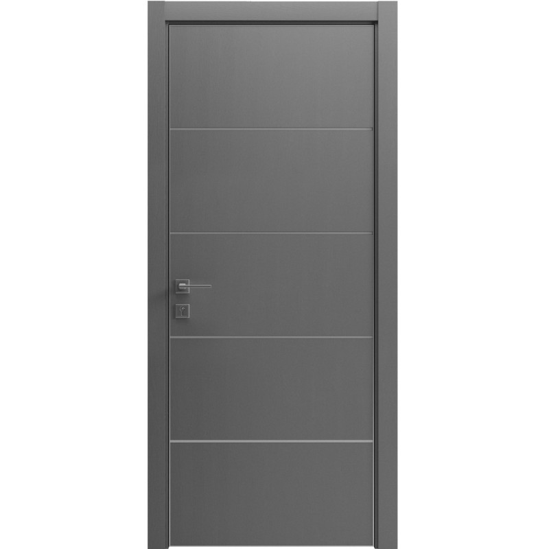 Двері колекції Modern модель Flat 03 Alum, Каштан сірий