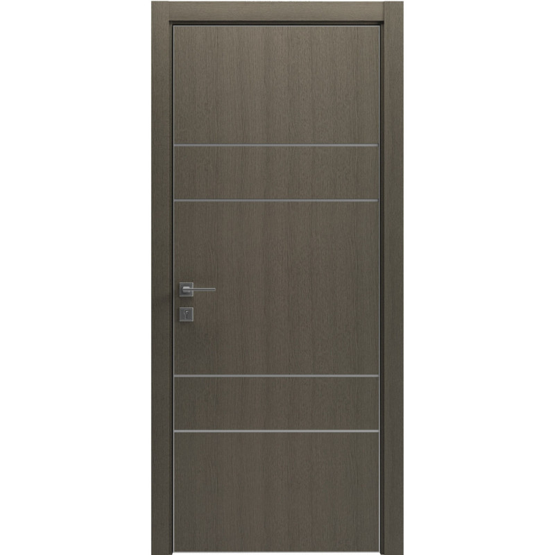 Двері колекції Modern модель Flat 04 Alum, Сірий дуб