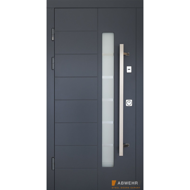 Двері вуличні, модель 492 Liberty Glass RAL 7016, 3 контура ущільнення