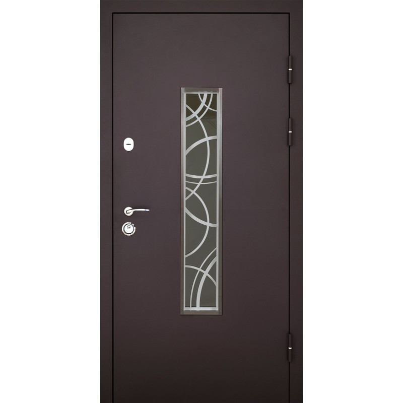 Двері вуличні, модель 408 Solid Glass RAL 8019Т зі склопакетом 860