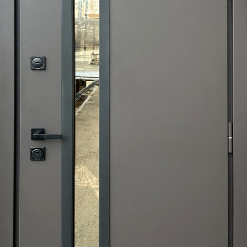Двері вуличні Qdoors серія СТРОНГ з ТЕРМОРОЗРИВОМ модель БРАУН